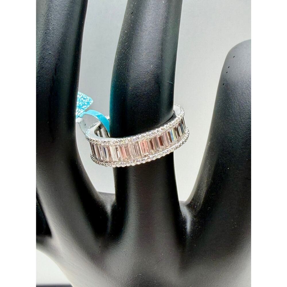 4.21 CTW Moissanite Eternity Band Ring • 925 Sterling Silver • VVS/D • Size 7 NW